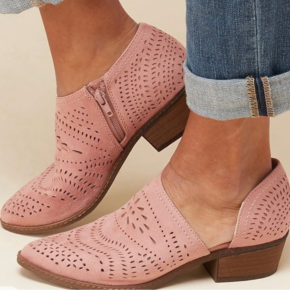 NWT PINK and touch of yellow booties sz 36 / 7.